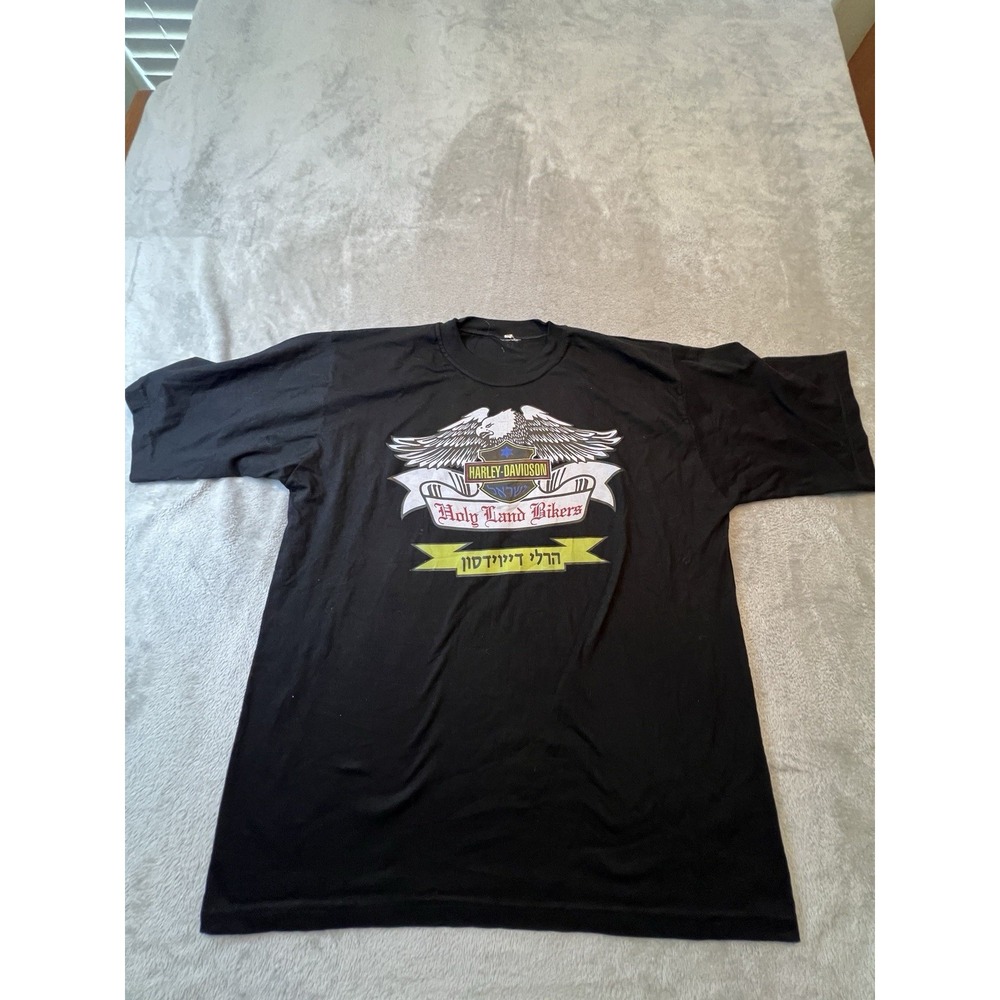 Harley-Davidson T-Shirt Mens XXL Black Holy Land‎ Bikerz Graphic Tee